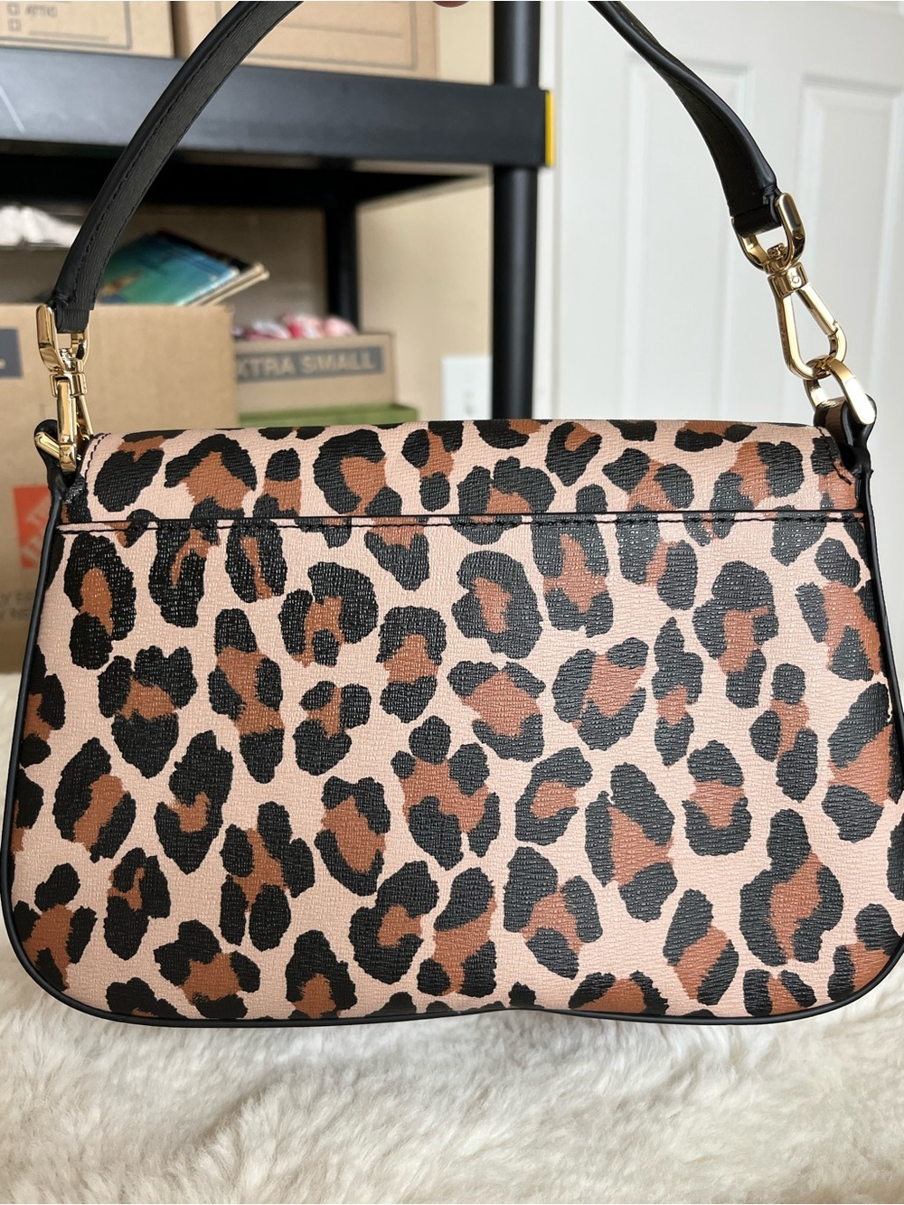 kate spade Leopard Print Mini Shoulder Bag with Black Trim - Picture 14 of 16